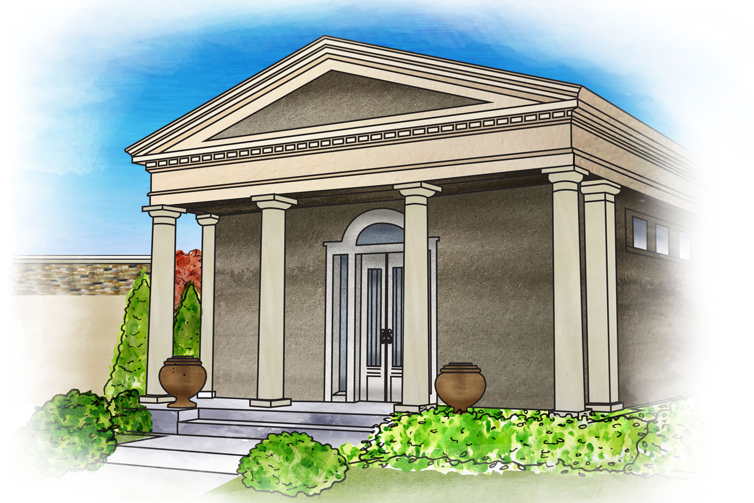 Custom Private Family Mausoleum Concept Illustration