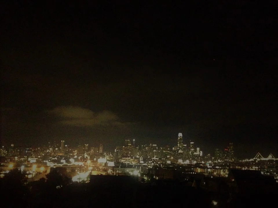 Gazing with hope at the city lights of possibilities and skies of infinite intrigue; press photo courtesy of Week in Pop.