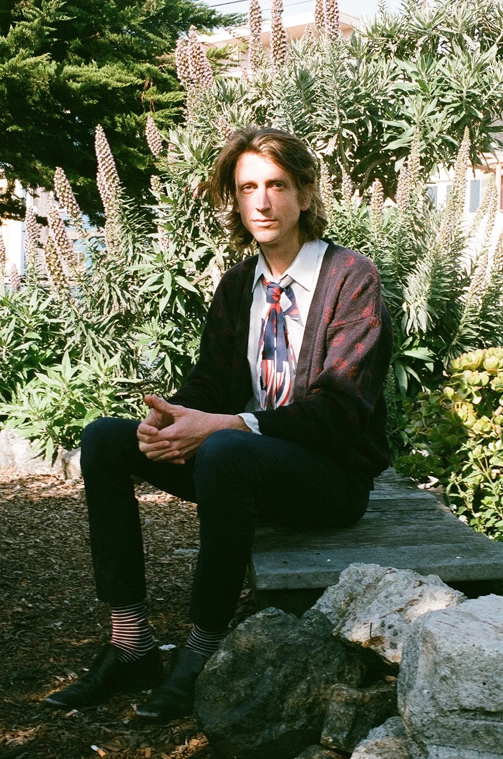 Sitting with Luke Sweeney; photographed by Yasamine June.