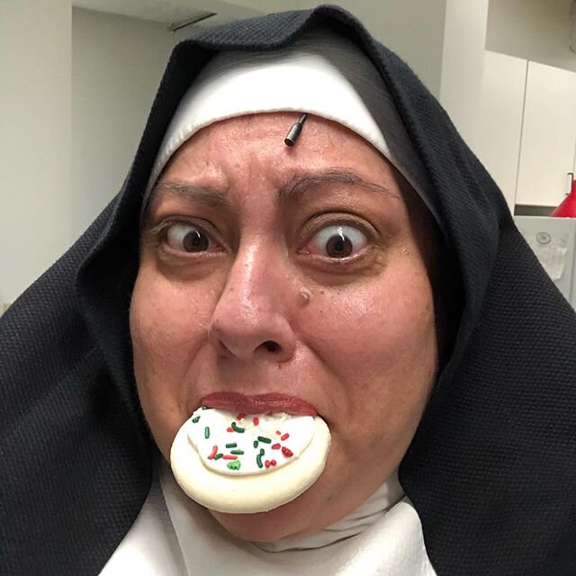 Backstage shenanigans. Berthe&rsquo;s got some #issues. #cookies #squall #soundofmusic #twodowshay #getinmybelly