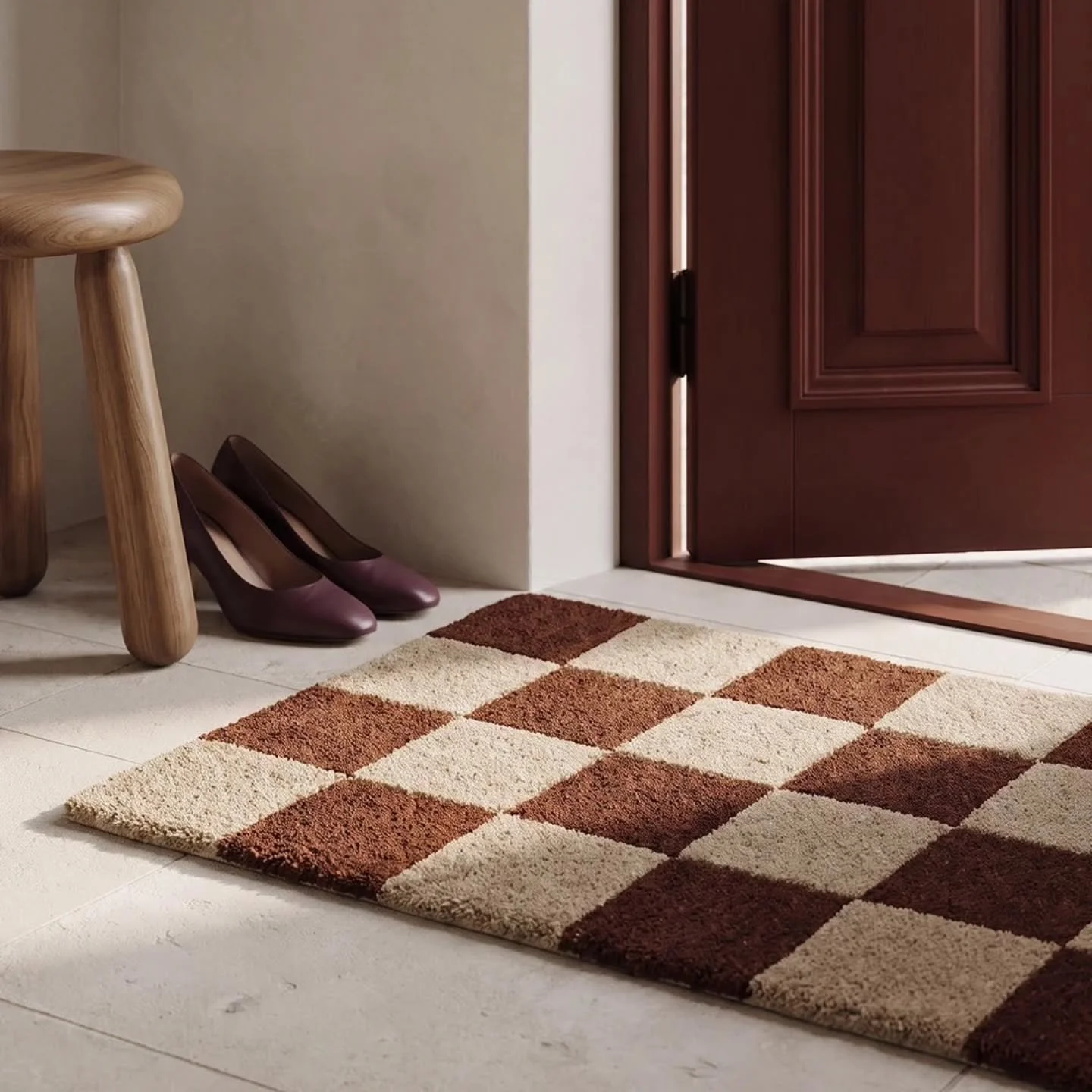 Ensivaikutelma kotiin luodaan jo ovella! ✨

Ruotsalaisen Classic Collectionin ruudullinen ovimatto tuo eteiseen ajatonta kauneutta ja graafista harmoniaa. T&auml;m&auml; tuftattu villamatto ei ole vain kaunis katsella, sill&auml; villa hylkii luonnos