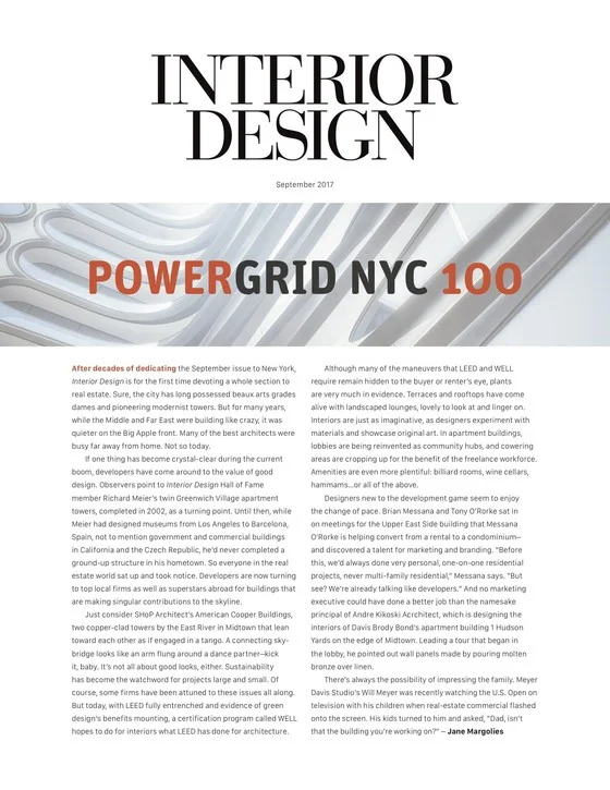 Interior Design's 2018 Power Grid 100 NYC