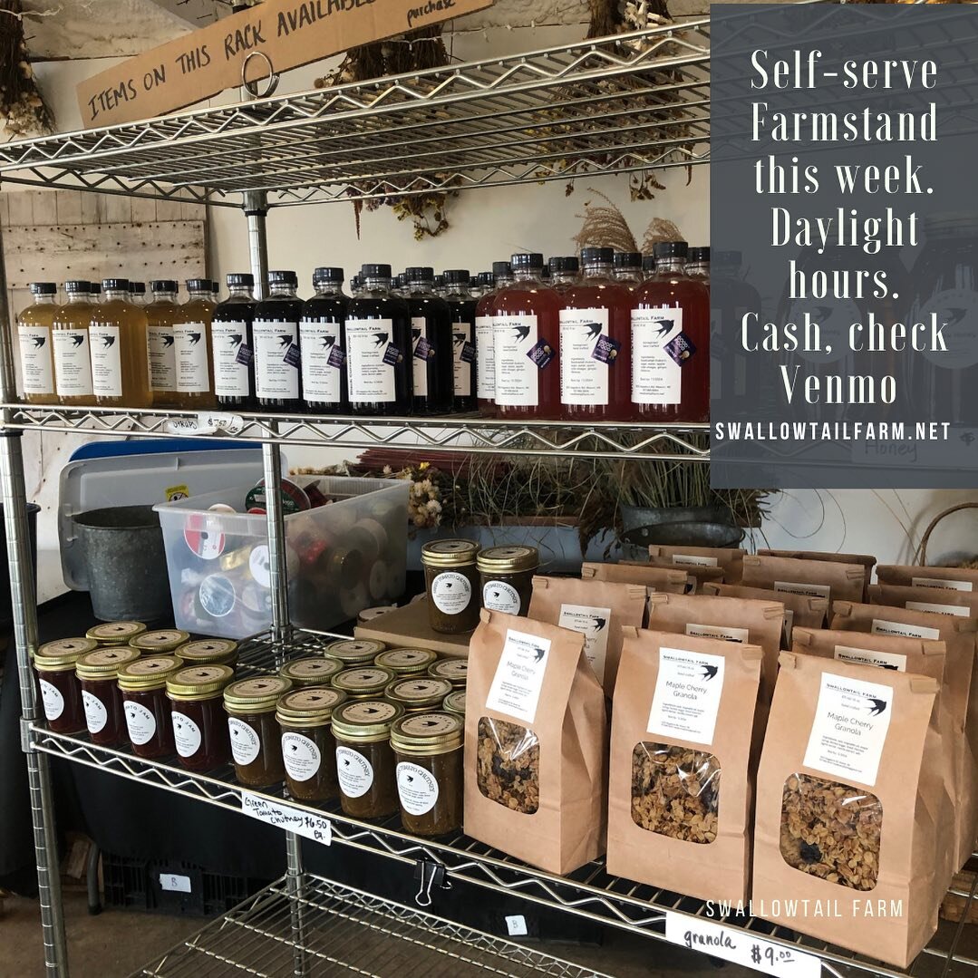 After a busy week last week and as we prepare for our wreath workshops we&rsquo;re scaling back farmstand this week. 

We&rsquo;ll have the front farmstand open self-serve during daylight hours this week with mild mix, honey, syrups, granola, chutney