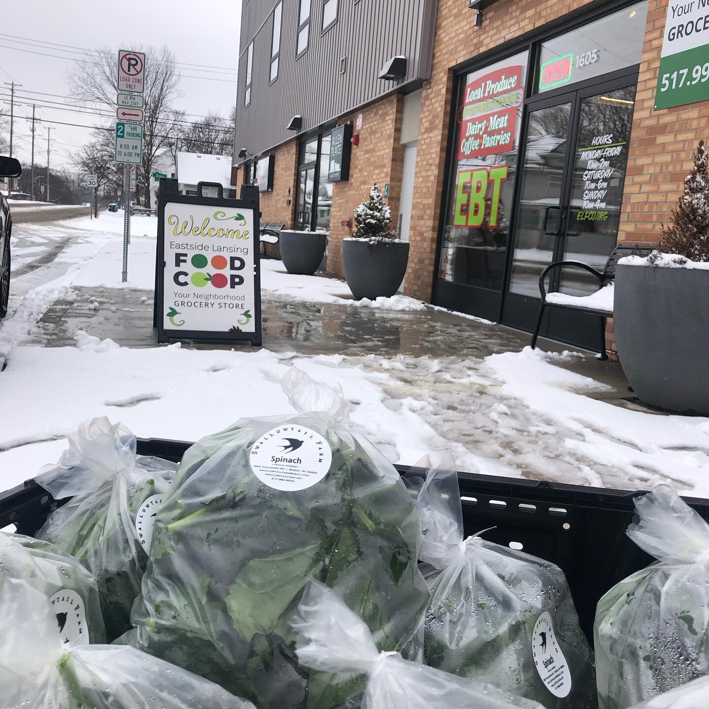 A little snow didn&rsquo;t stop us from dropping off greens at @elfco_lansing