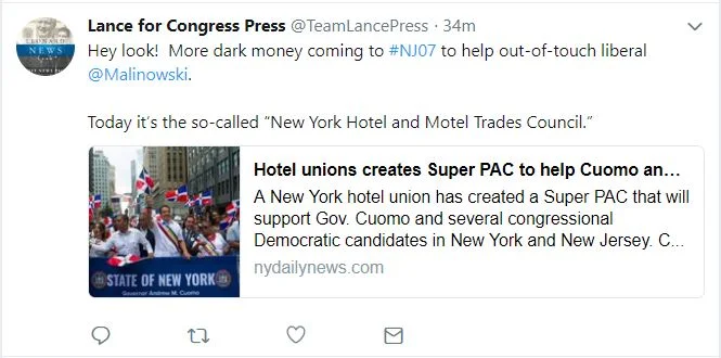 This Just In: Lance Declares All Unions Dark Money ...When They Don’t Support Him