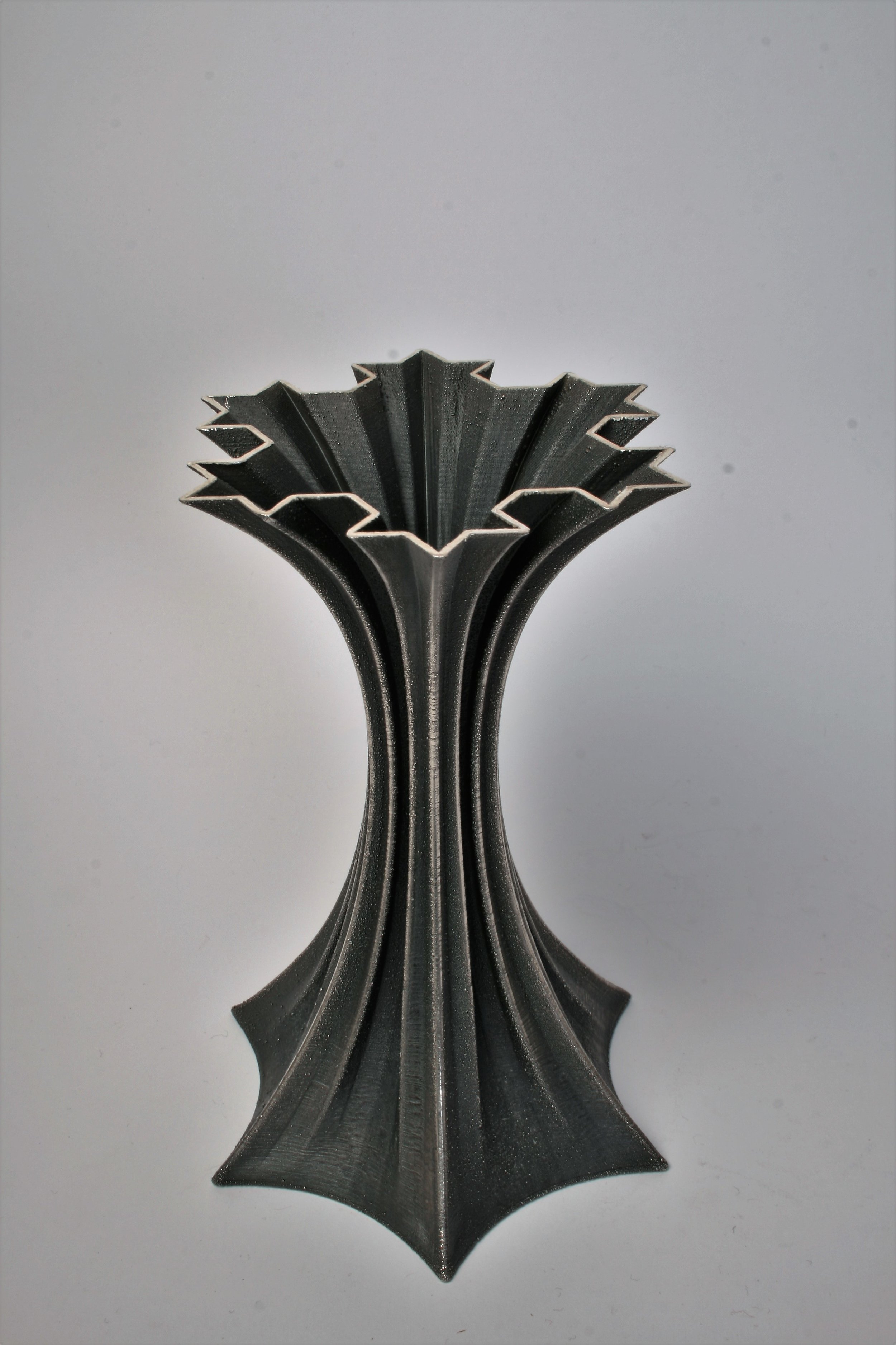  Koch Snowflake fractal candlestick/vase, made from Fine silver it is 150 mm in height. 