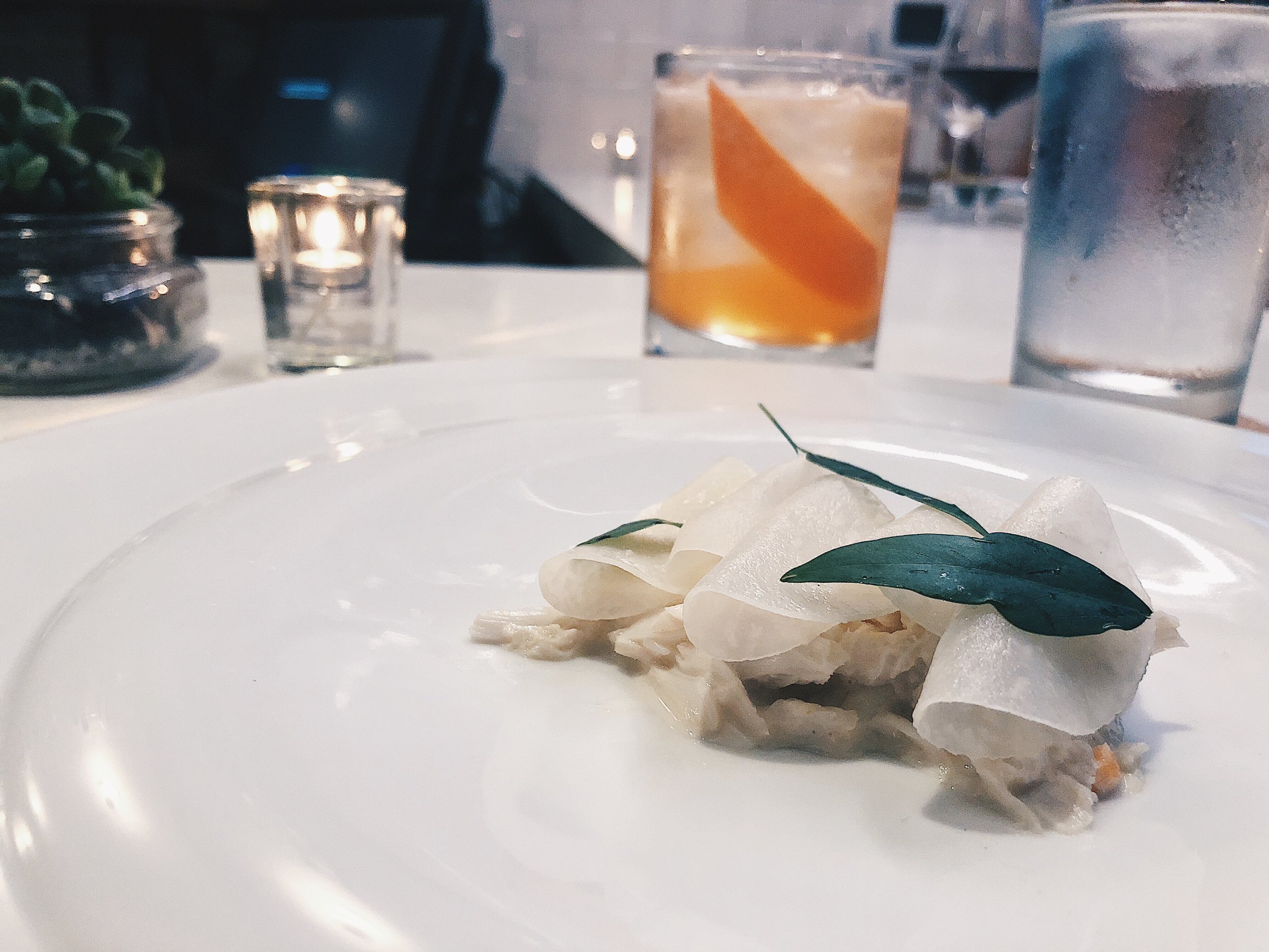 crab, kohlrabi, papalo
