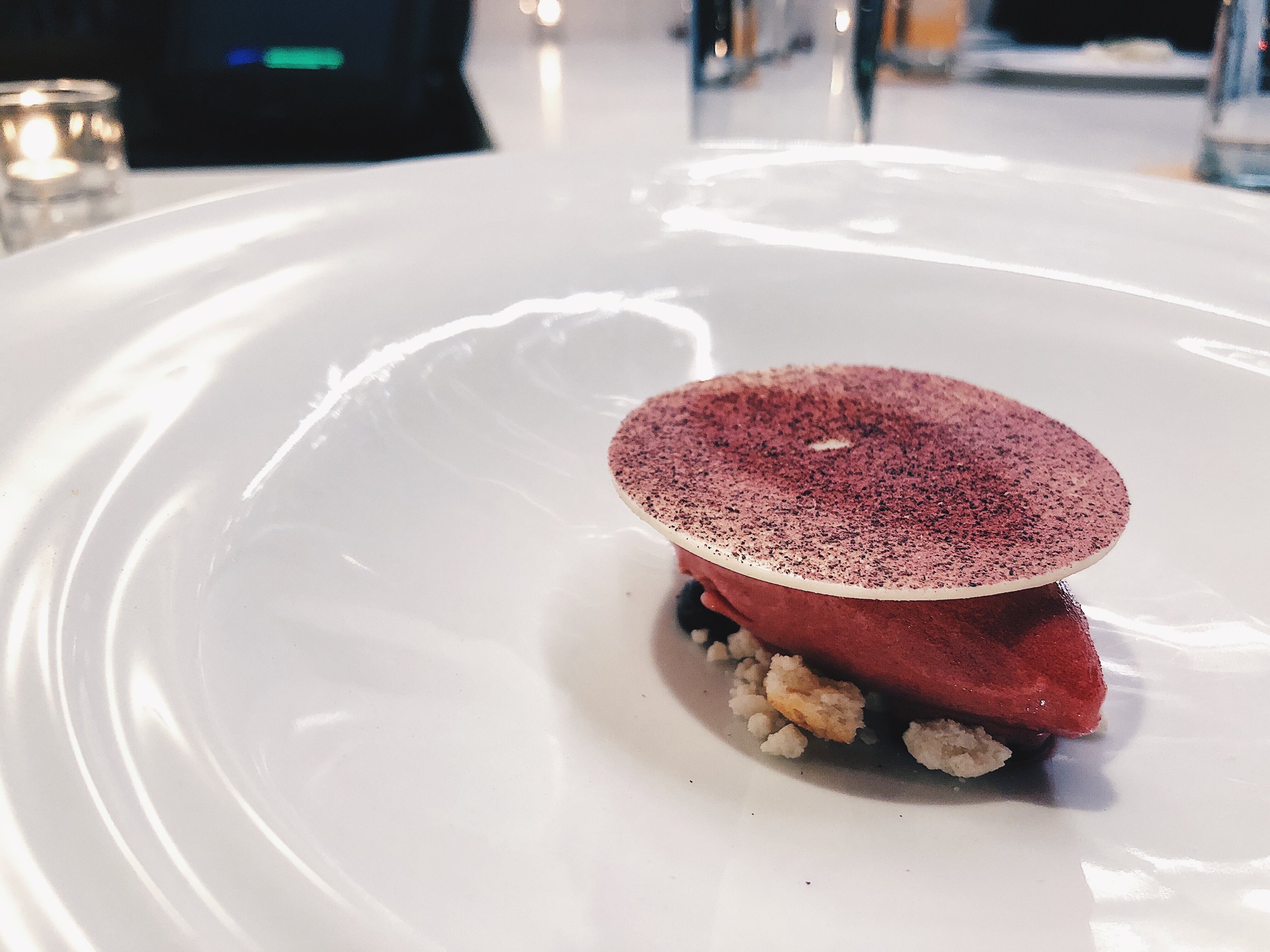 white chocolate, hibiscus, ginger
