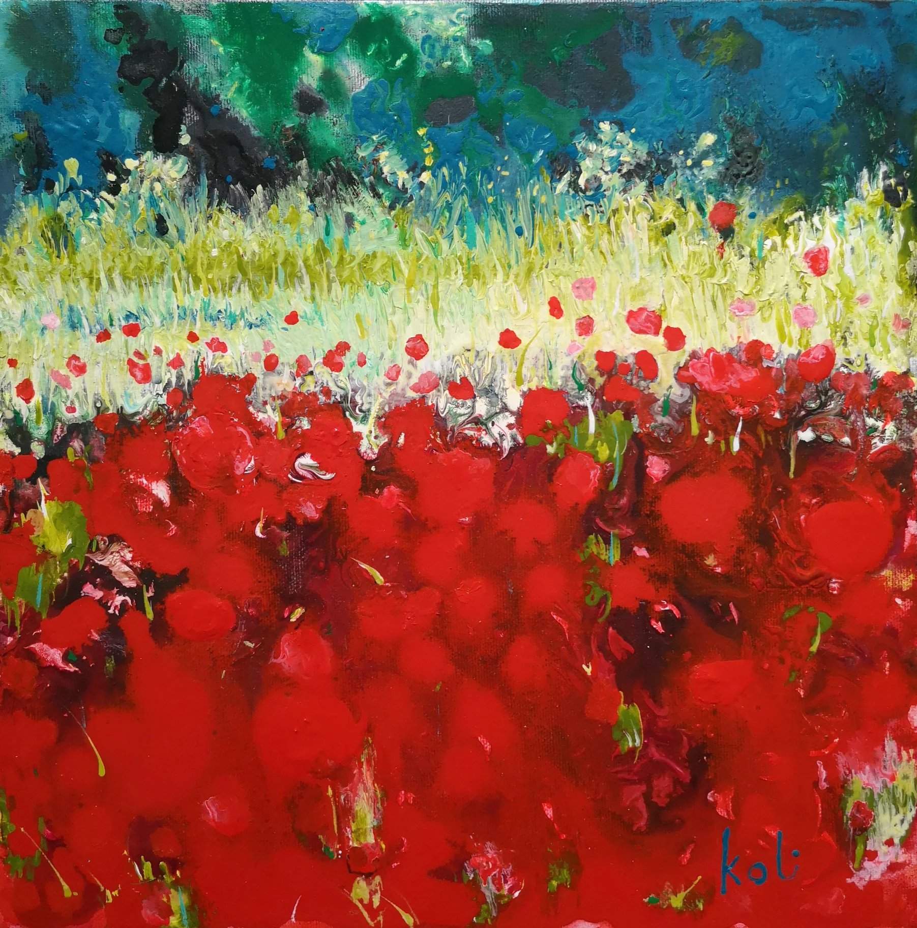 Field Of Red 12" x 12"