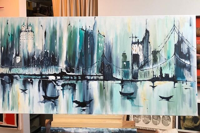 New painting finished. What&rsquo;s next? #citiesoflove #kerrypastine #ilovetopaint