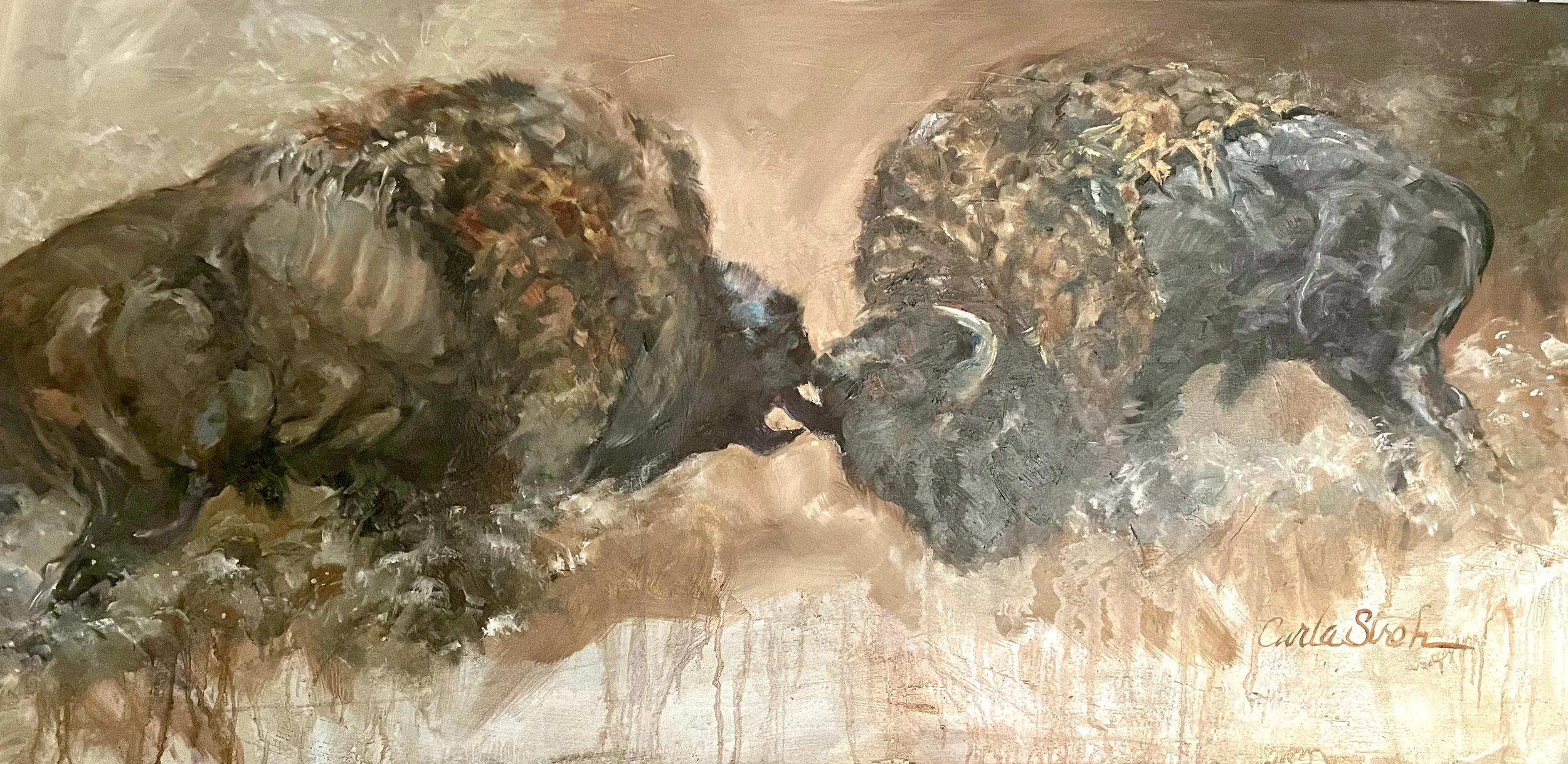 Roll With The Punches 24x48 $3500