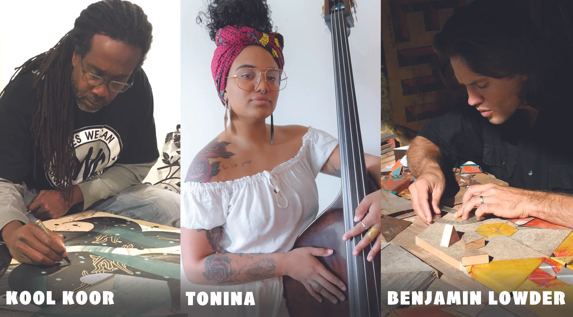 artists to be featured at the “Miles Tones” fundraiser at Cherokee Street Gallery Saturday 3/9/19