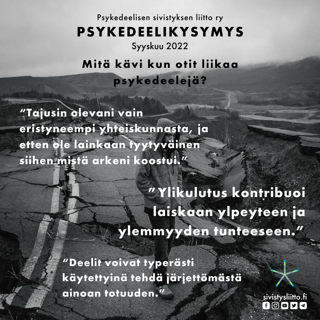 Mitä kävi kun otit liikaa psykedeelejä: Vastauksia syyskuun Psykedeelikysymykseen