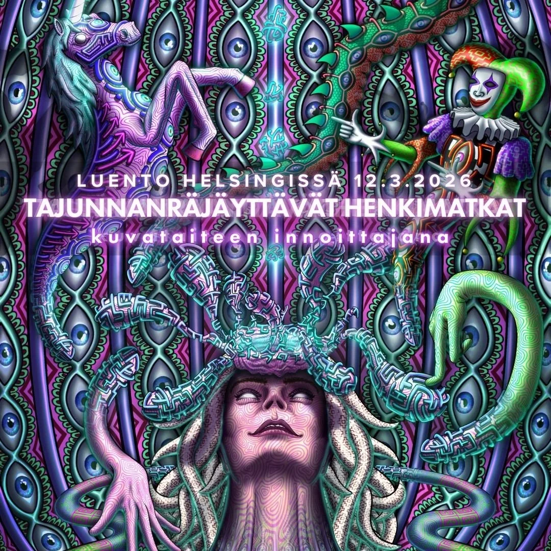 Luentotapahtuma Helsingissä: Tajunnanräjäyttävät henkimatkat kuvataiteen innoittajana (Sunterry)