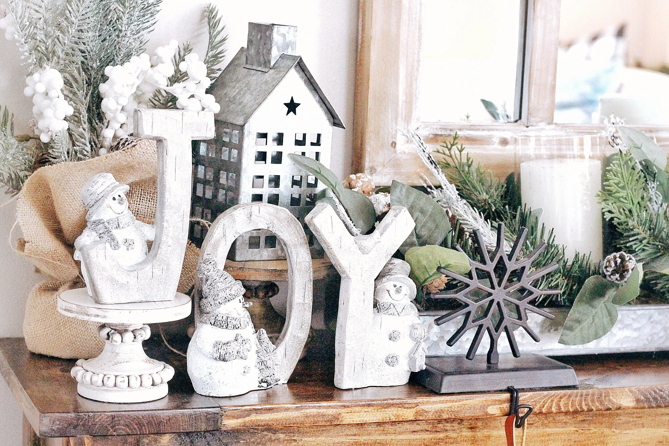 Small Space Christmas Mantel by Farmhouse Flare Designs