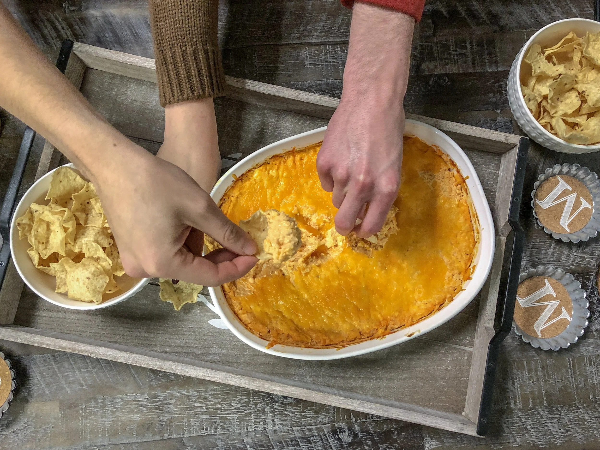 The Winning Play ToDieFor Buffalo Chicken Dip — Half Full