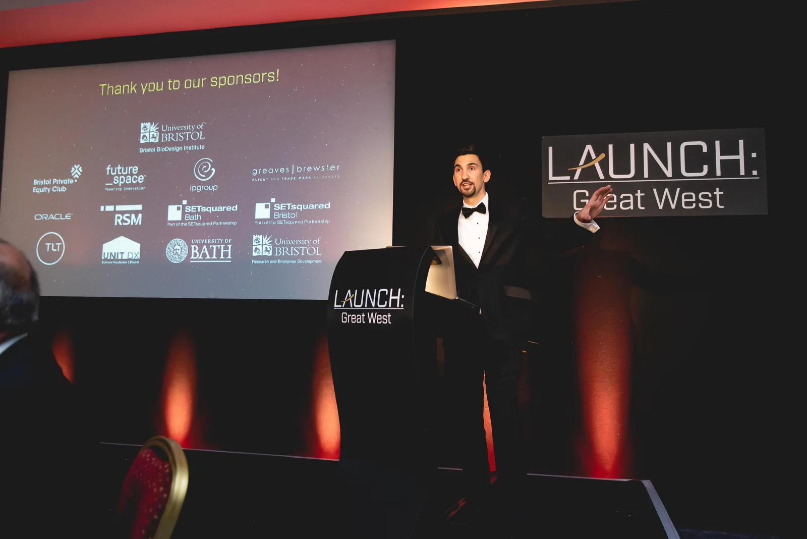 Spin Up Science Director, Dr Ben Miles, addressing the 250+ attendees.