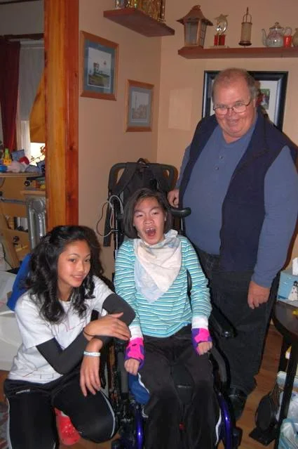 Sharon is having fun with her family