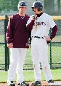 Andy coaching third base at Vassar College