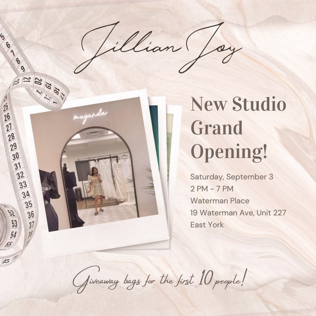 We&rsquo;re FINALLY celebrating our new studio! 

You&rsquo;re all invited to come tour the new studio, enjoy some complimentary refreshments, and shop from some our of ready to wear products along with other local, pinay owned brands that have their