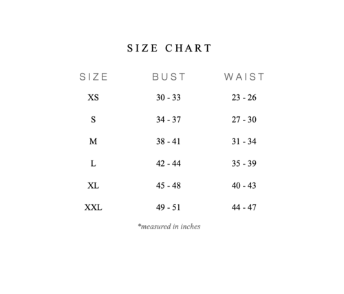 Size Chart — Jillian Joy Hand Crafted