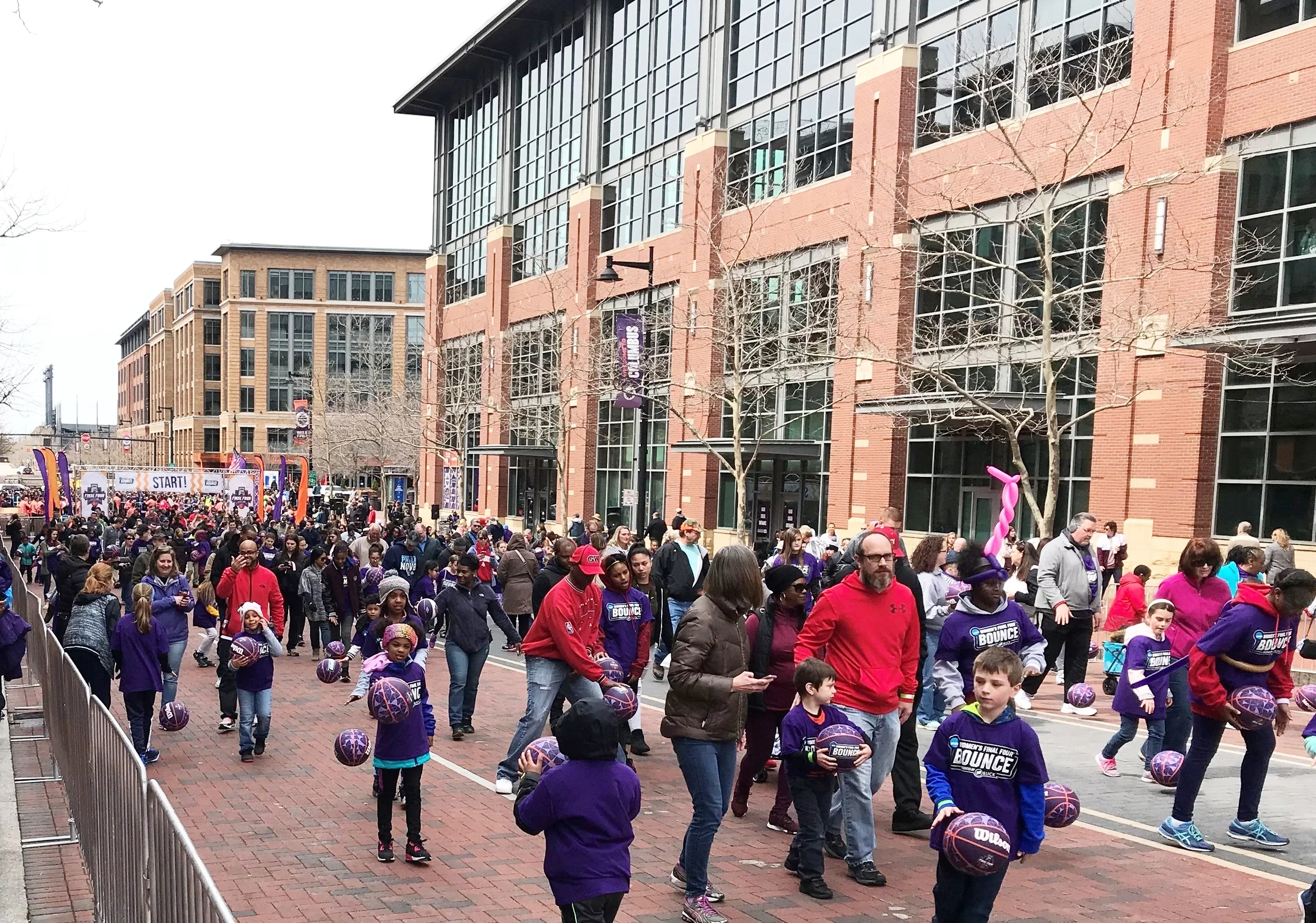 2,700 kids and their guardians got to ‘Bounce’ their way through downtown Columbus in March as the Women’s Final Four got underway. Photo: Council for Responsible Sport