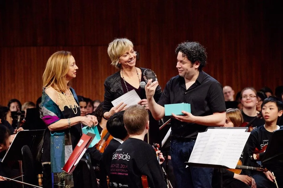 Presenting Longy’s LB Prize to Gustavo Dudamel