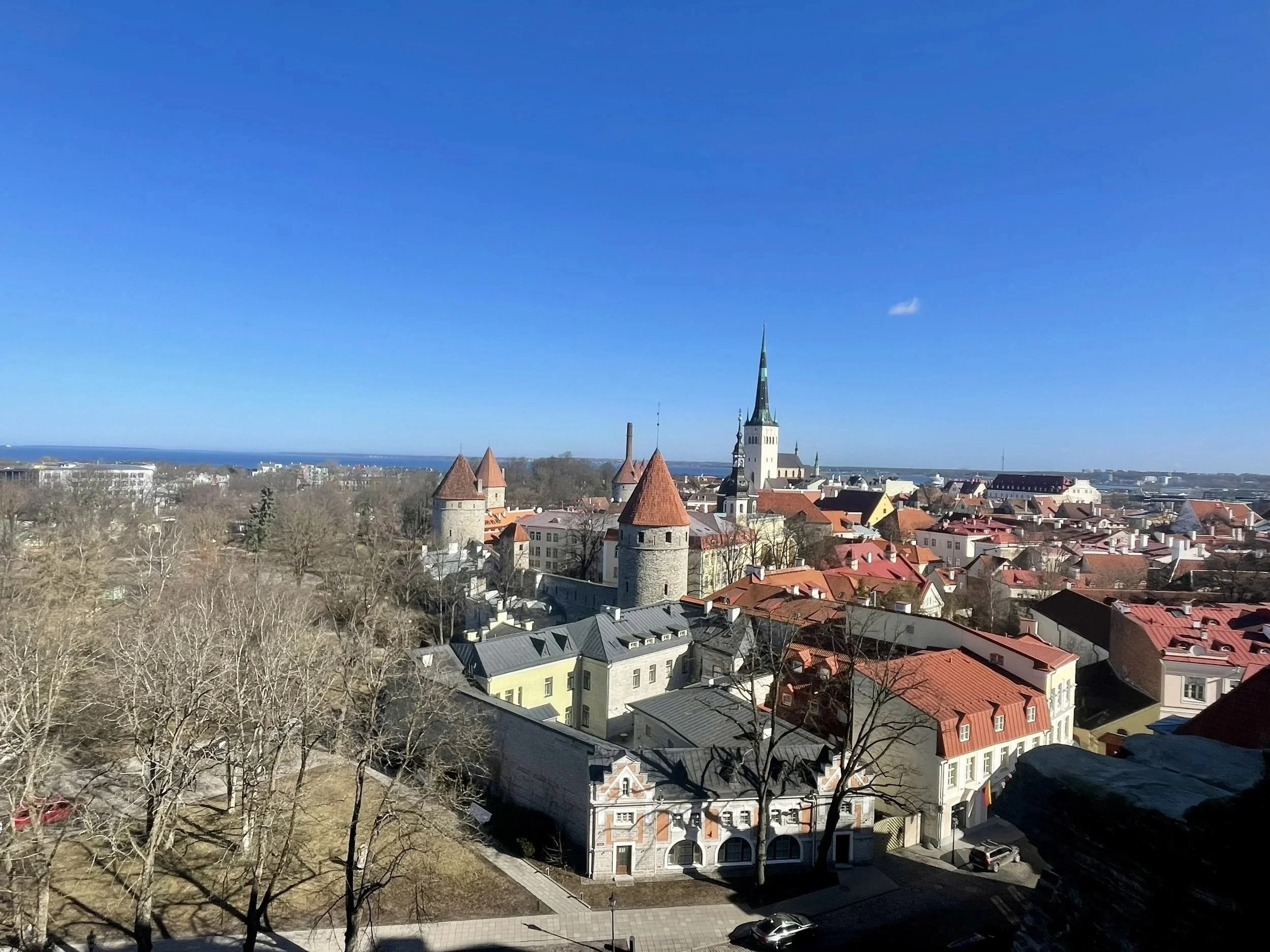 Sky view of Old Town Tallin from Upper Town 