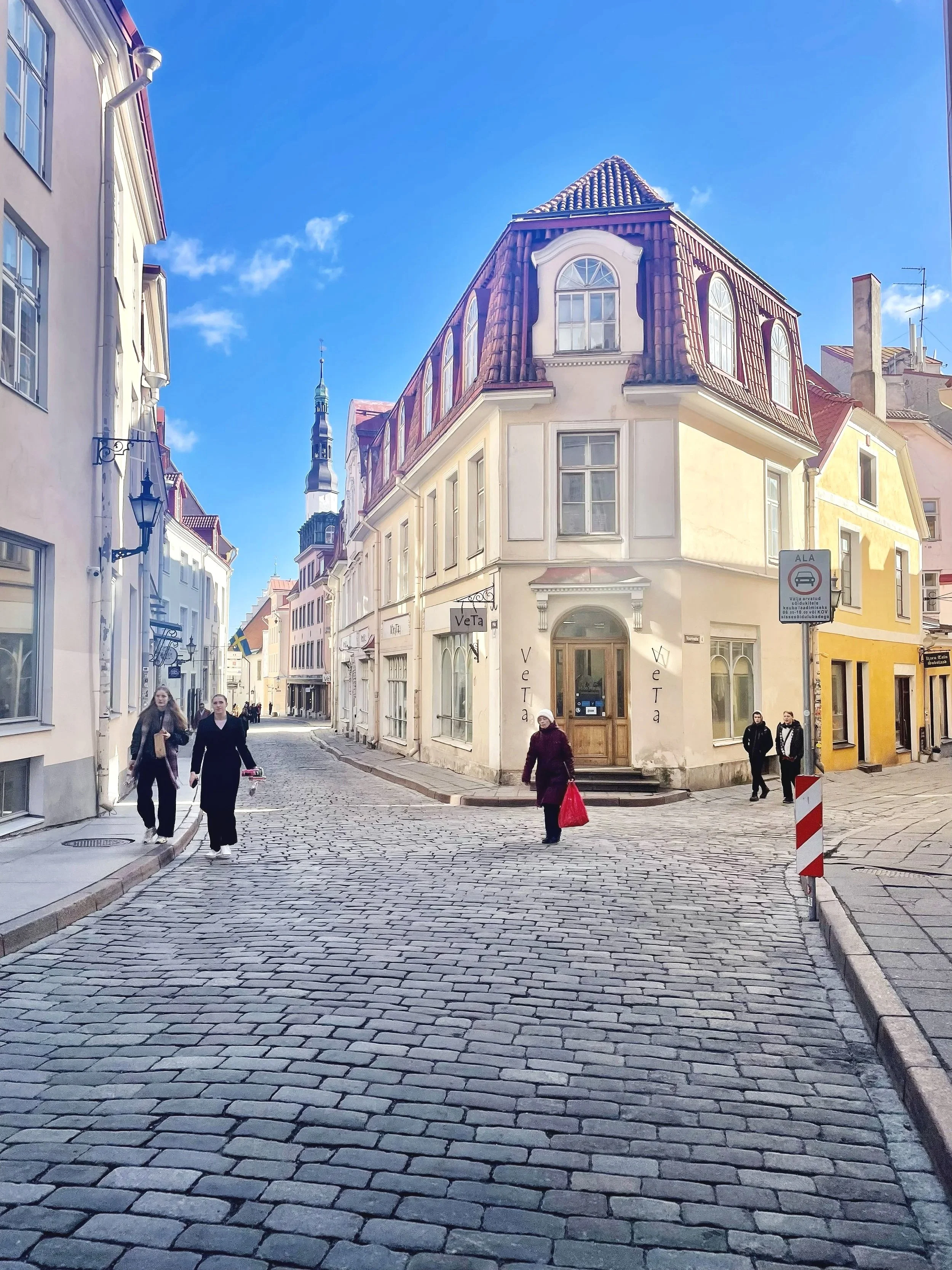 One of the street crossings in Old Town, Lithuania