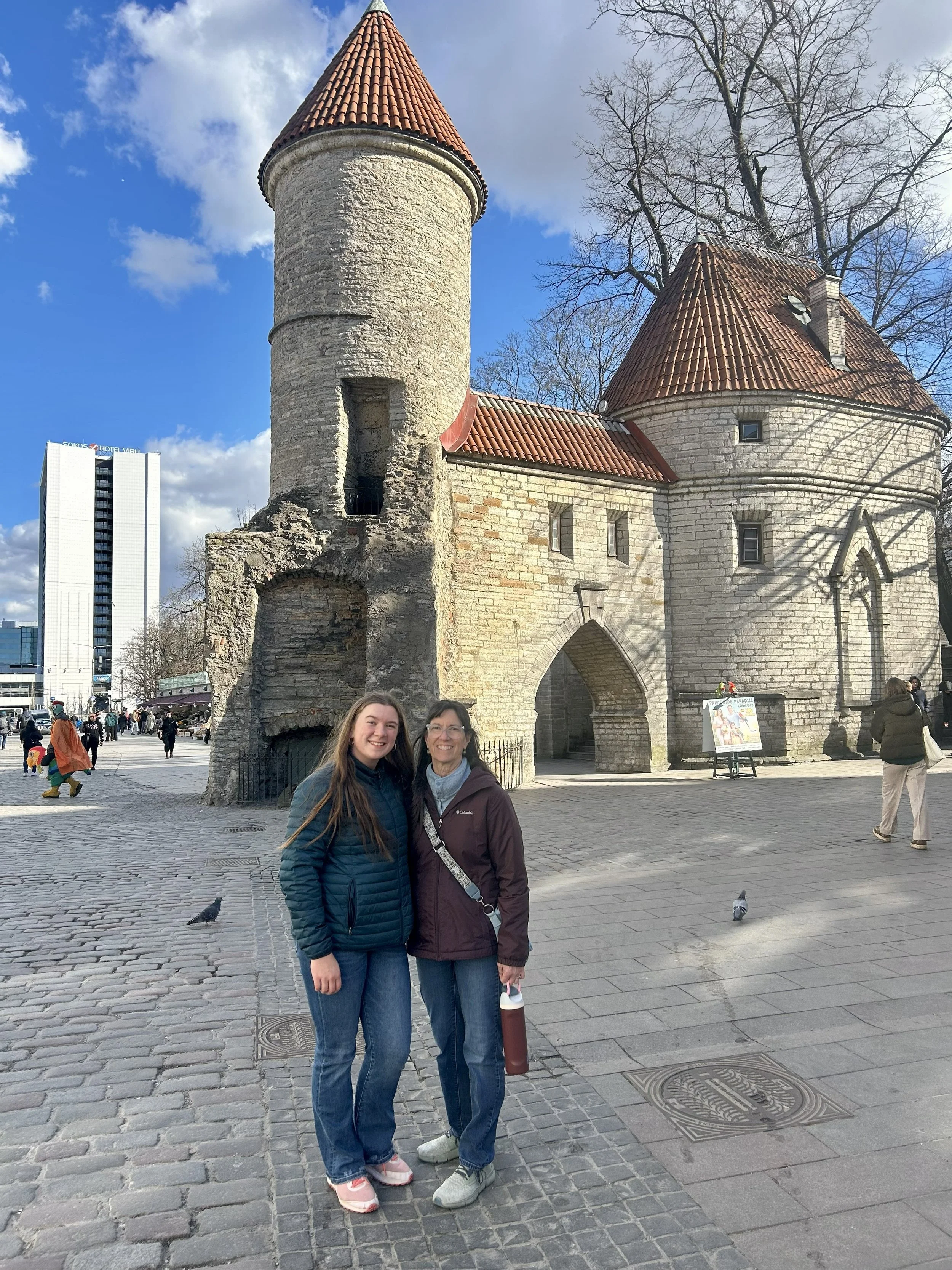 Grandma and I right outside of one of the few towers still standing