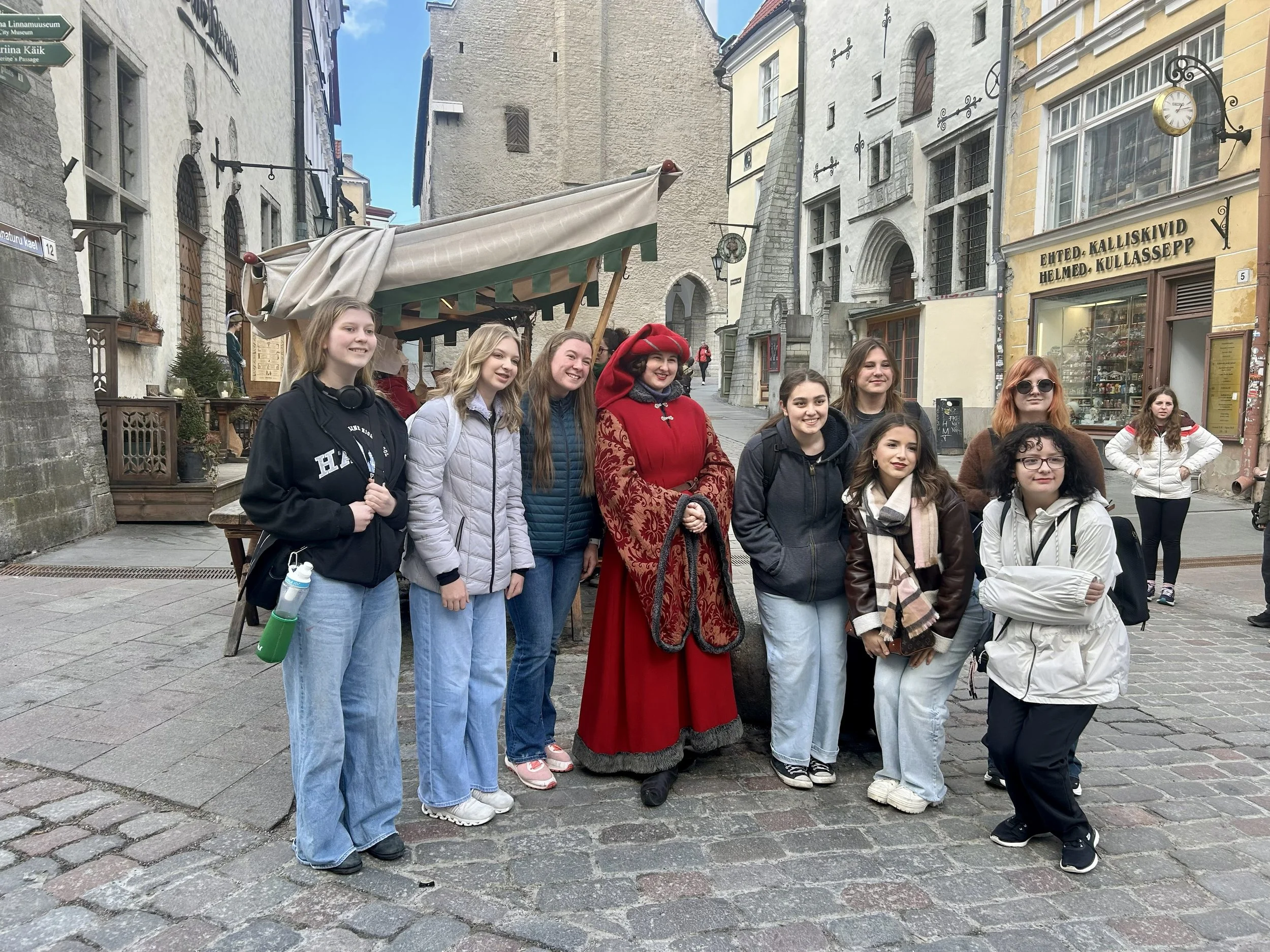 Our new friend Elise in Old Town Tallin