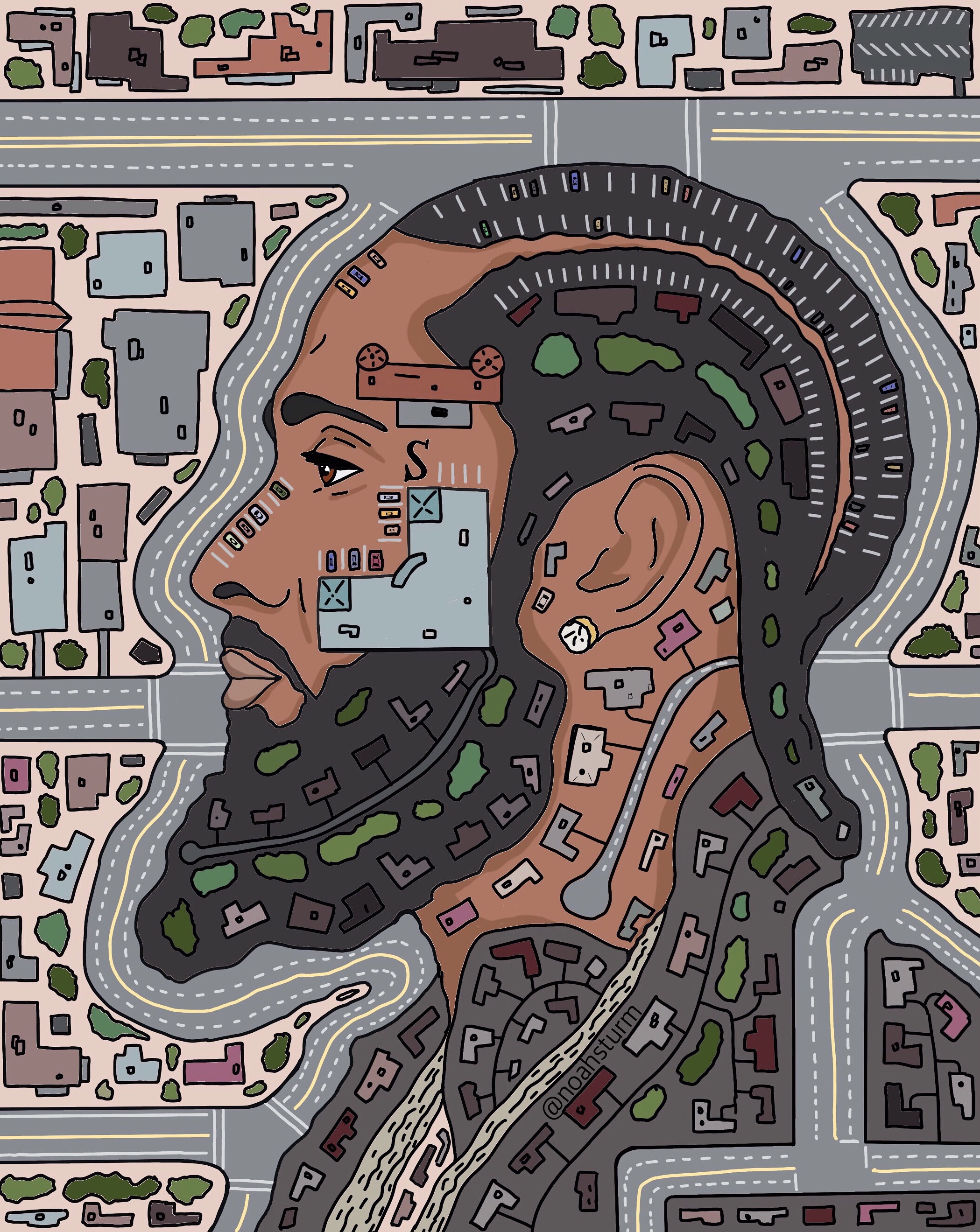nipsey hussle aerial view crenshaw and slauson art