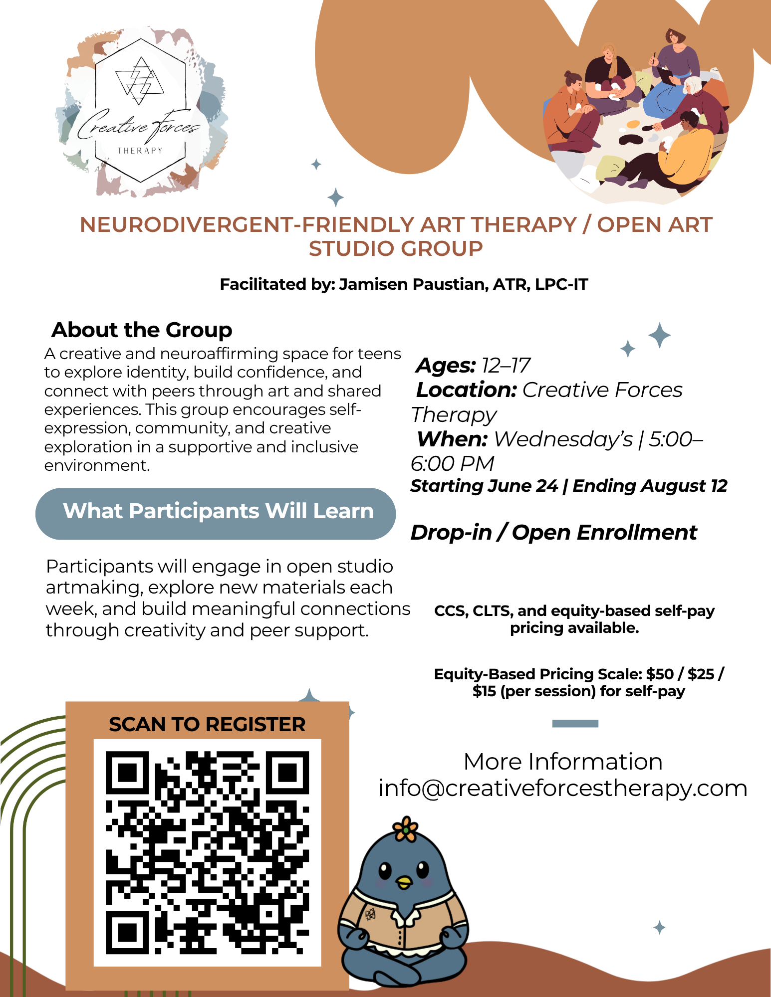 Neurodivergent-Friendly Art Therapy/Open Art Studio Group for Teens 