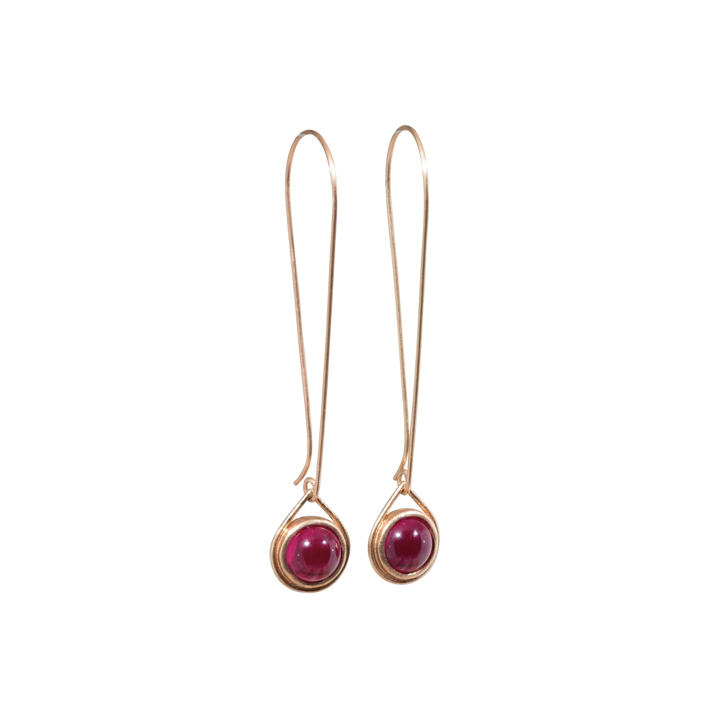 Gem Sphere Spinner Earrings in 14k Rose Gold