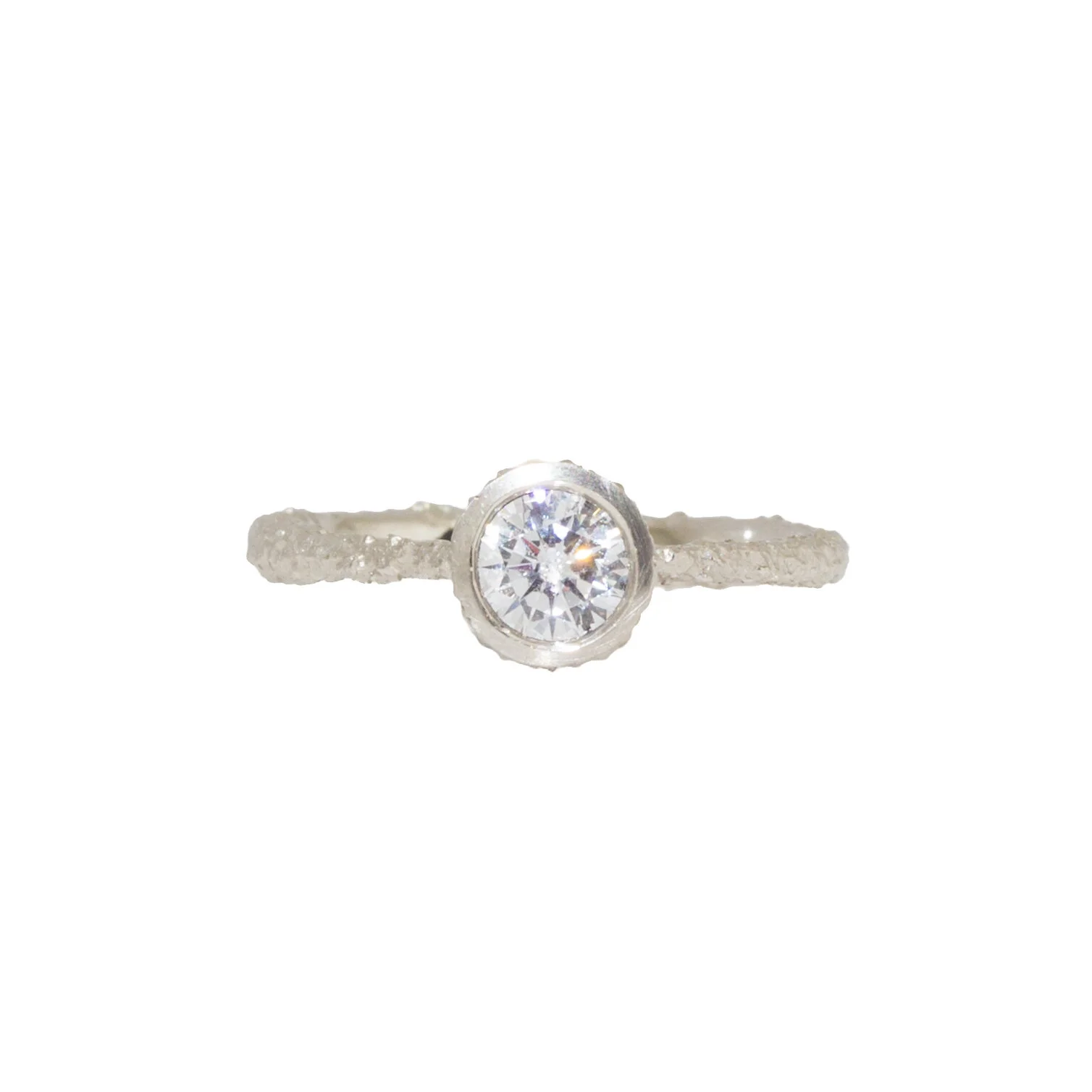 Sand-Textured Solitaire Engagement Ring