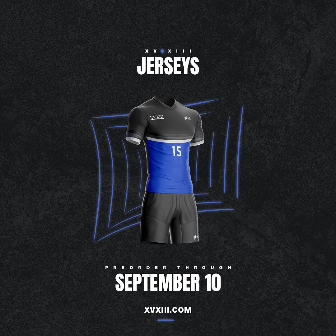 7 DAYS! September 10th will be the last day to pre-order these XV🔹XIII Jerseys before we send the orders to production!
&bull;
We don&rsquo;t aim to make any profit from this limited run of jerseys. So we priced them at cost! We just really want som