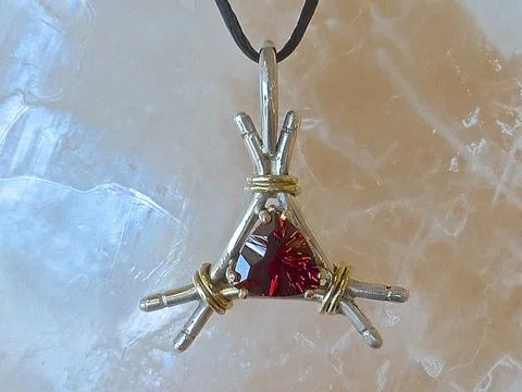 Garnet and Gold Jewelry Pendant