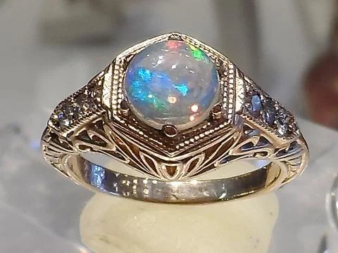 Opal Gemstone in Gold Jewelry Ring