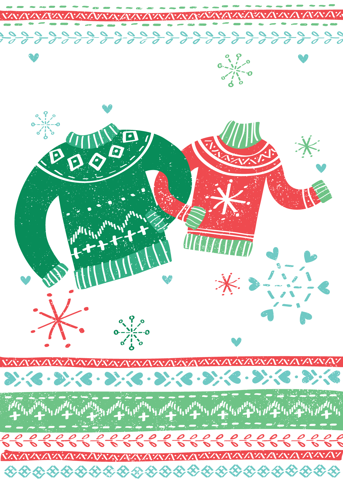 Holiday Sweaters Illustration for American Greetings