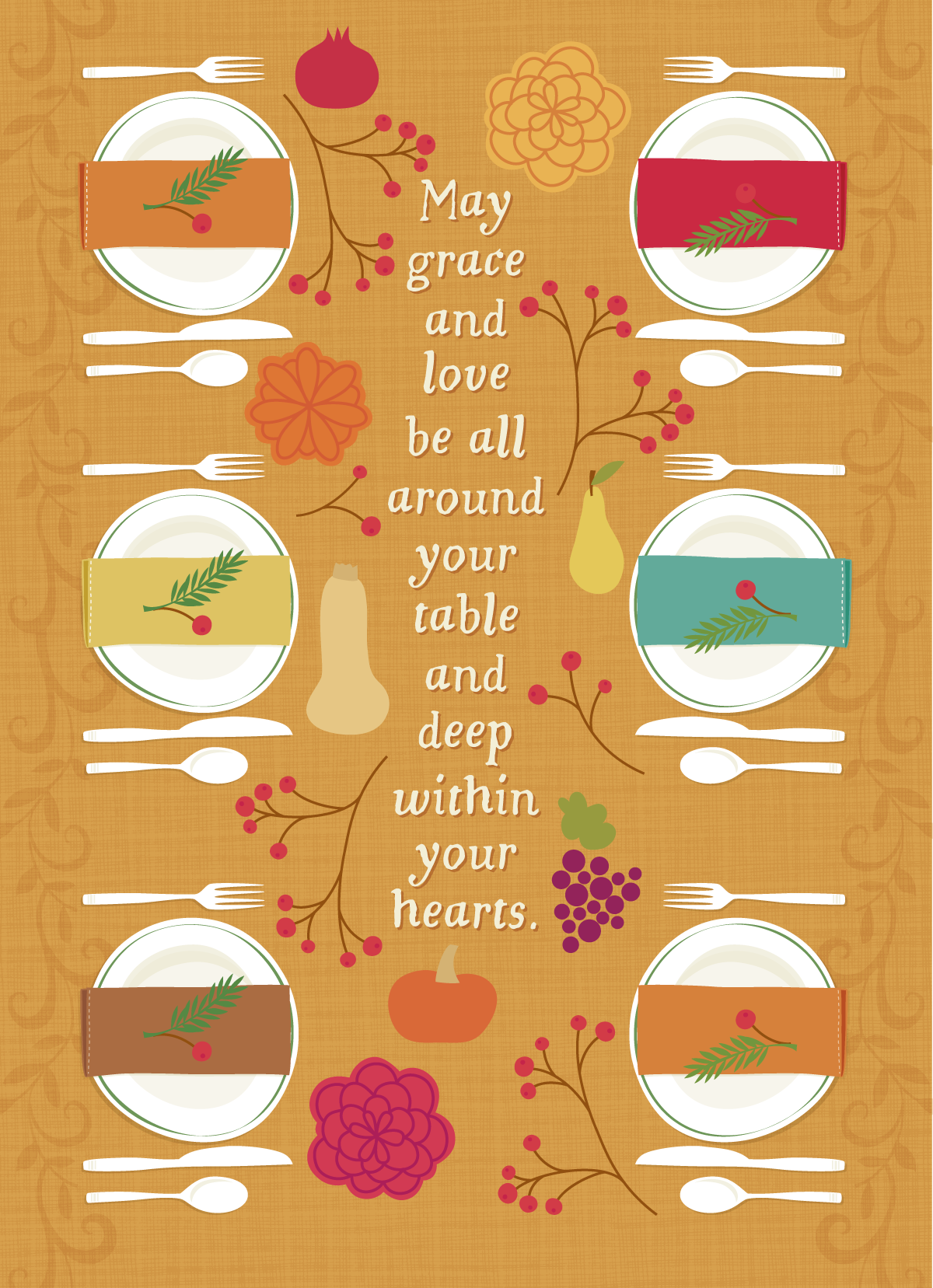 Thanksgiving Table Illustration for Design Design