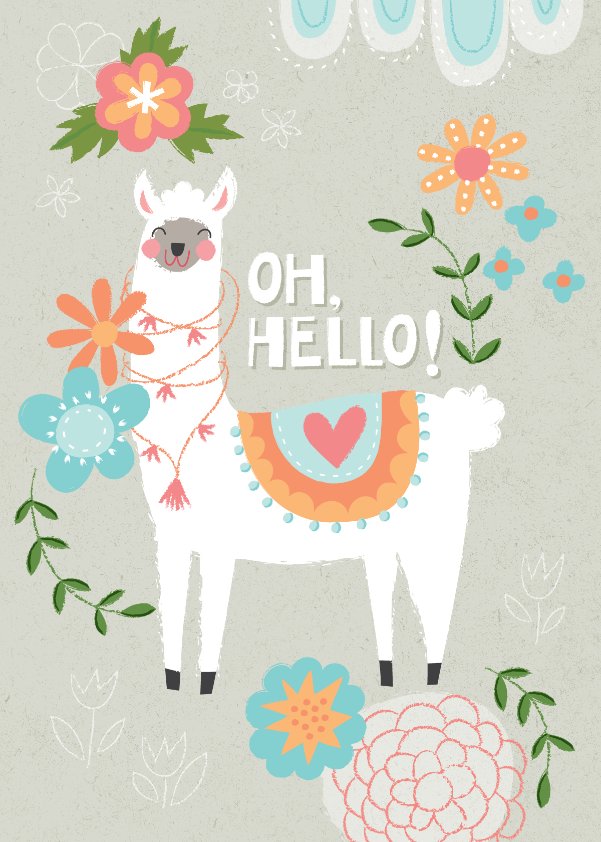 Cute Llama Greeting Card for Great Arrow Graphics