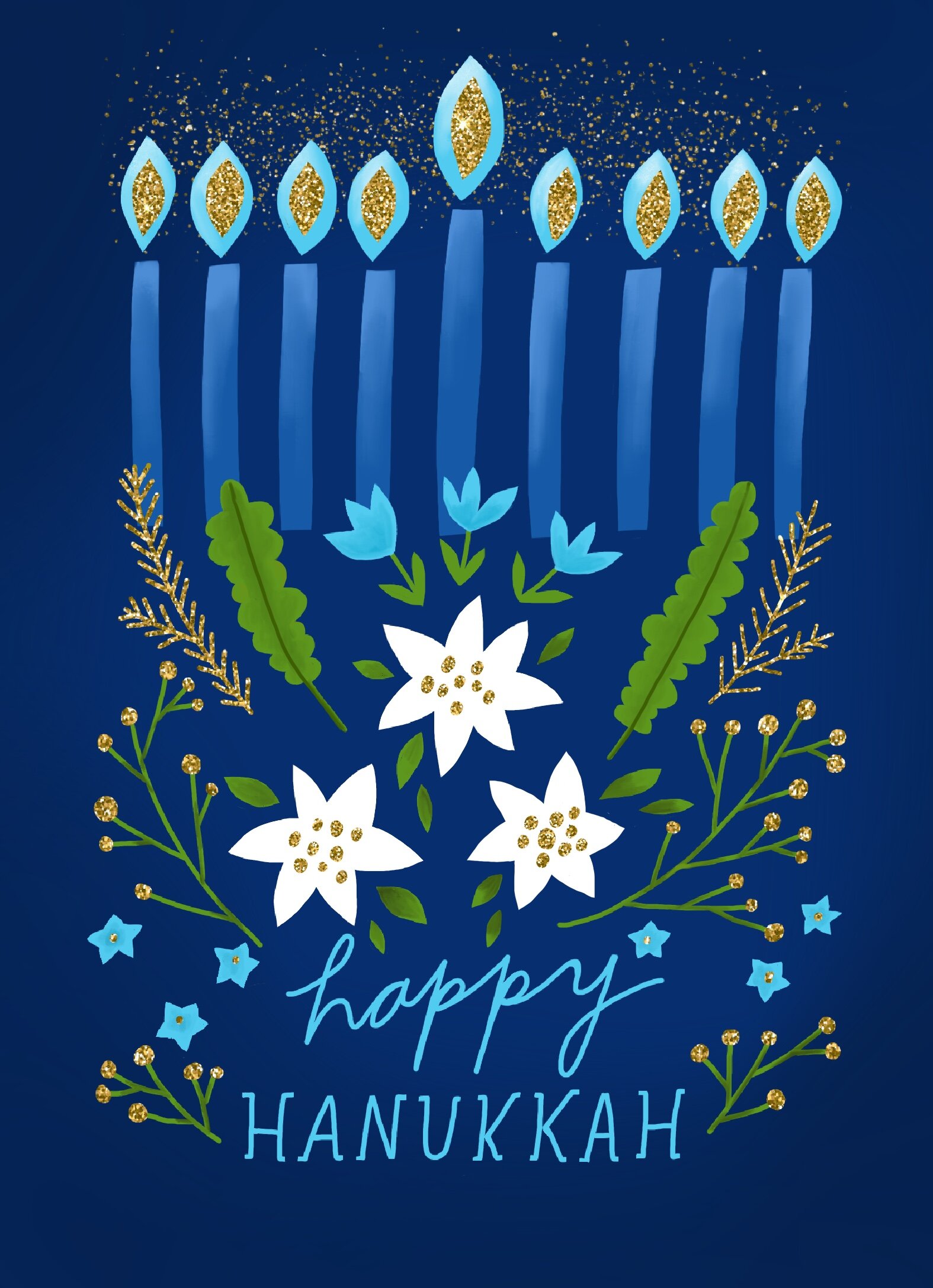 Menorah Illustration for Design House Greetings