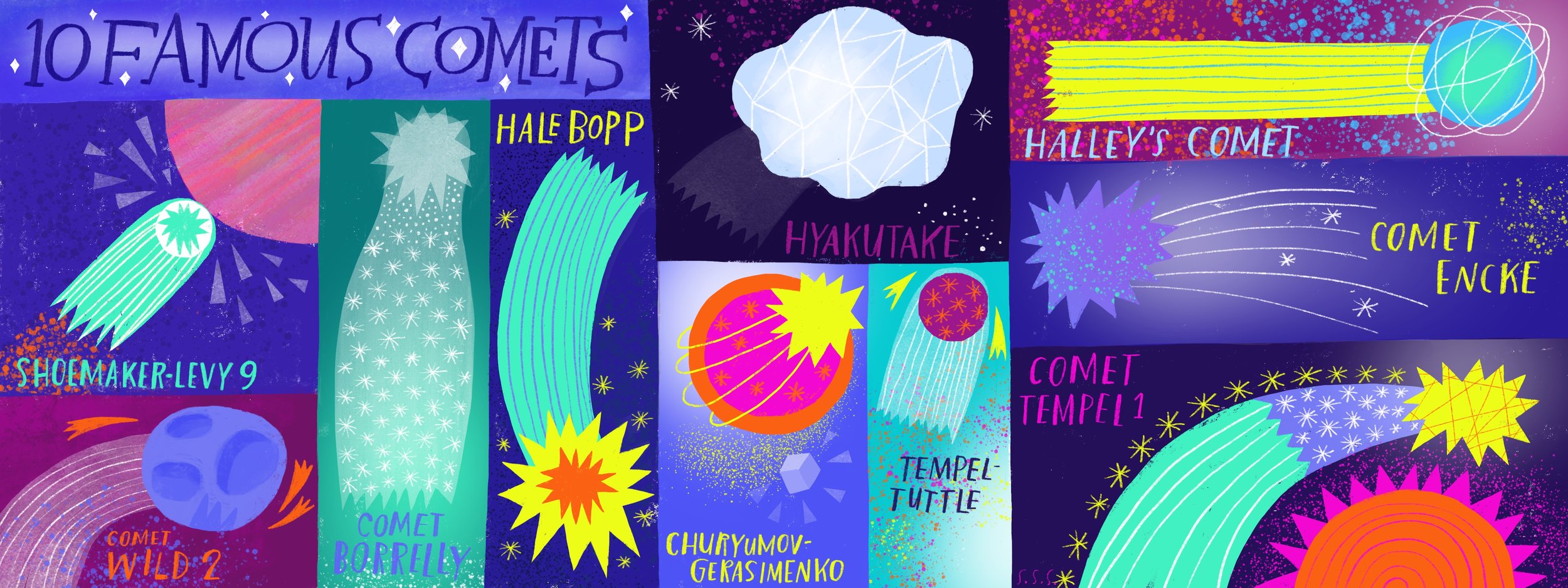 Comets in Outer Space Illustration for TheyDraw