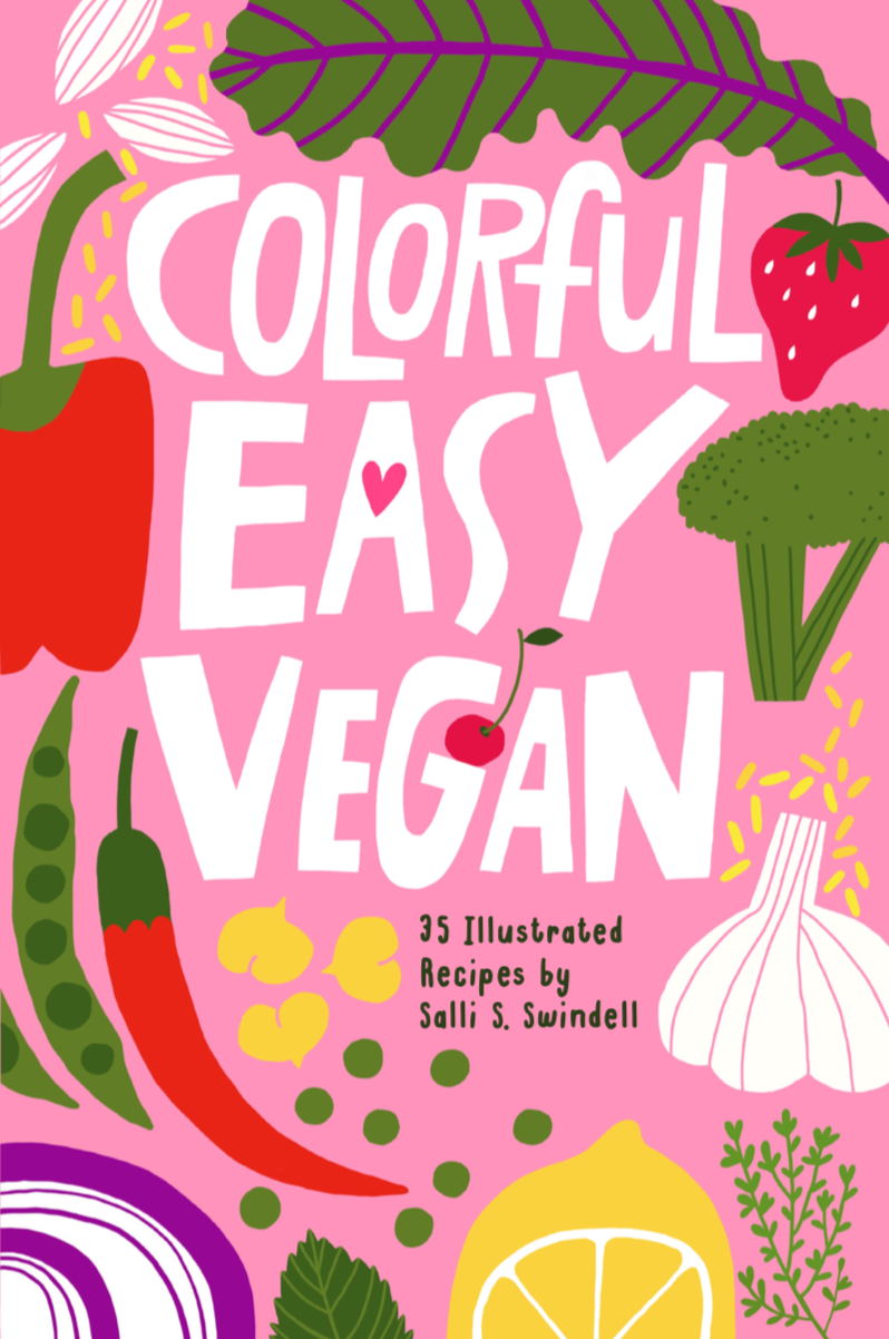 Colorful Easy Vegan is a fully illustrated cookbook available on Amazon. All proceeds from this book are donated to Community Solidarity, America’s Largest vegetarian hunger relief program.