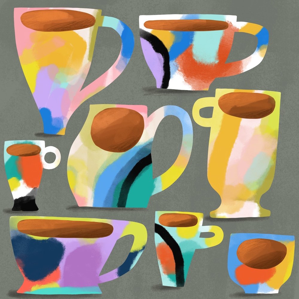 Colorful coffee cup illustration