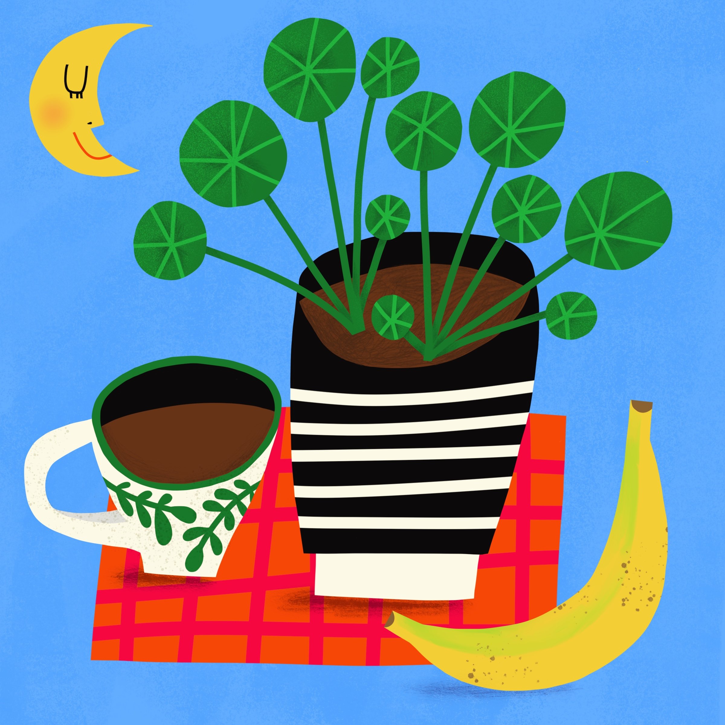 Illustrated Still Life with Banana
