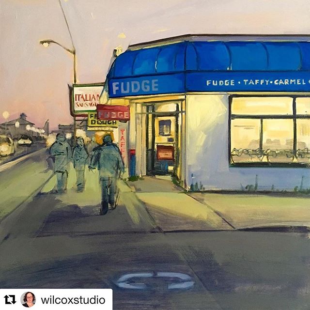 🙌🏻 awesome! #Repost @wilcoxstudio ・・・
Just finished...The Candy Corner | 24&rdquo;x24&rdquo; | Oil on Panel. This place is full of childhood memories for me. It&rsquo;s still an important pit stop whenever I go to #hamptonbeach! Nothing like walkin