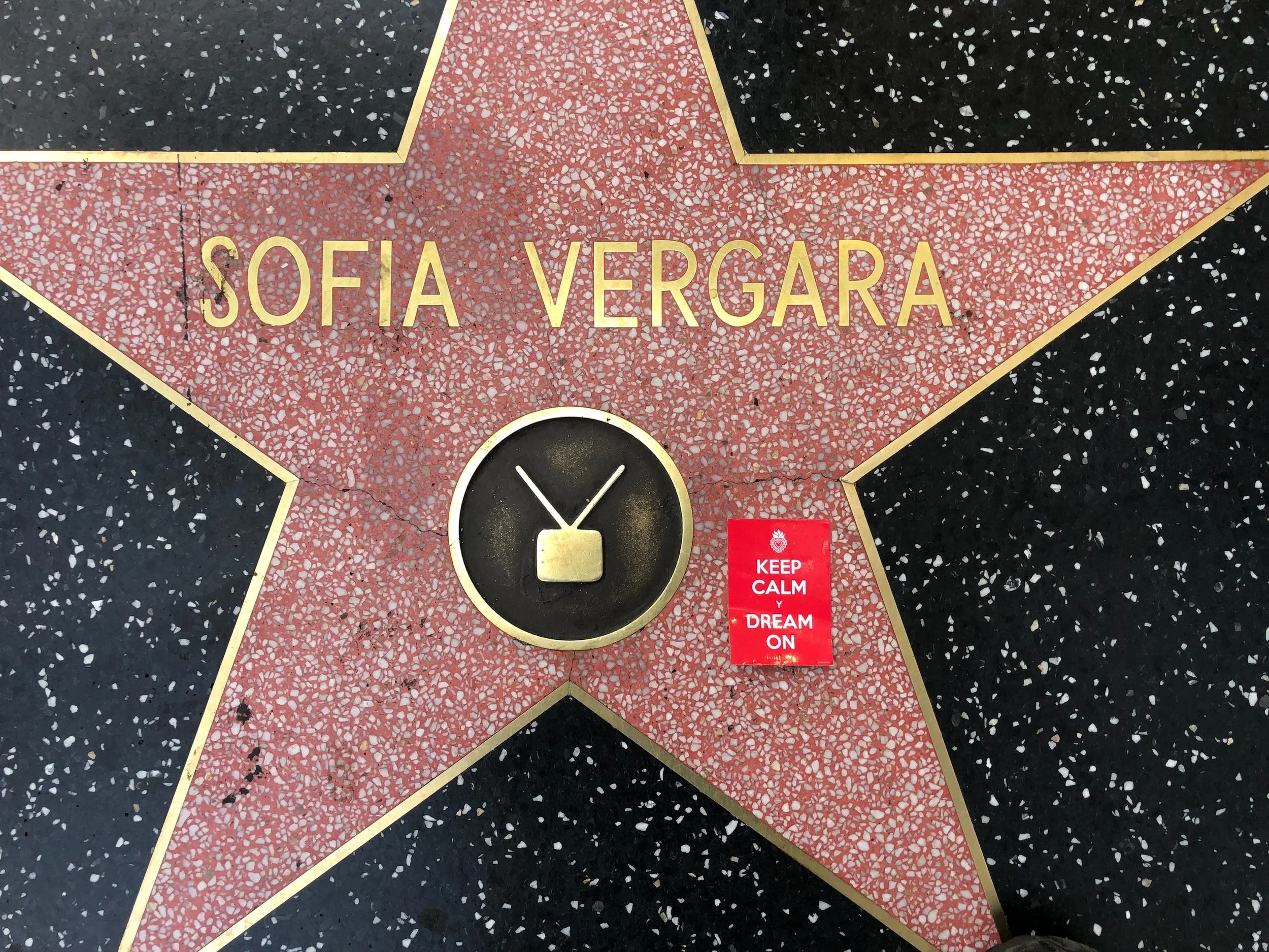 Hollywood Walk of Fame Los Angeles, California April 23, 2018 Photo by Jesus Rangel The famed sidewalk on Hollywood Blvd. features the terrazzo and brass stars with names of nearly 3000 prominent celebrities, including a number of Latino stars such as Eugenio Derbez and Sophia Vergara.