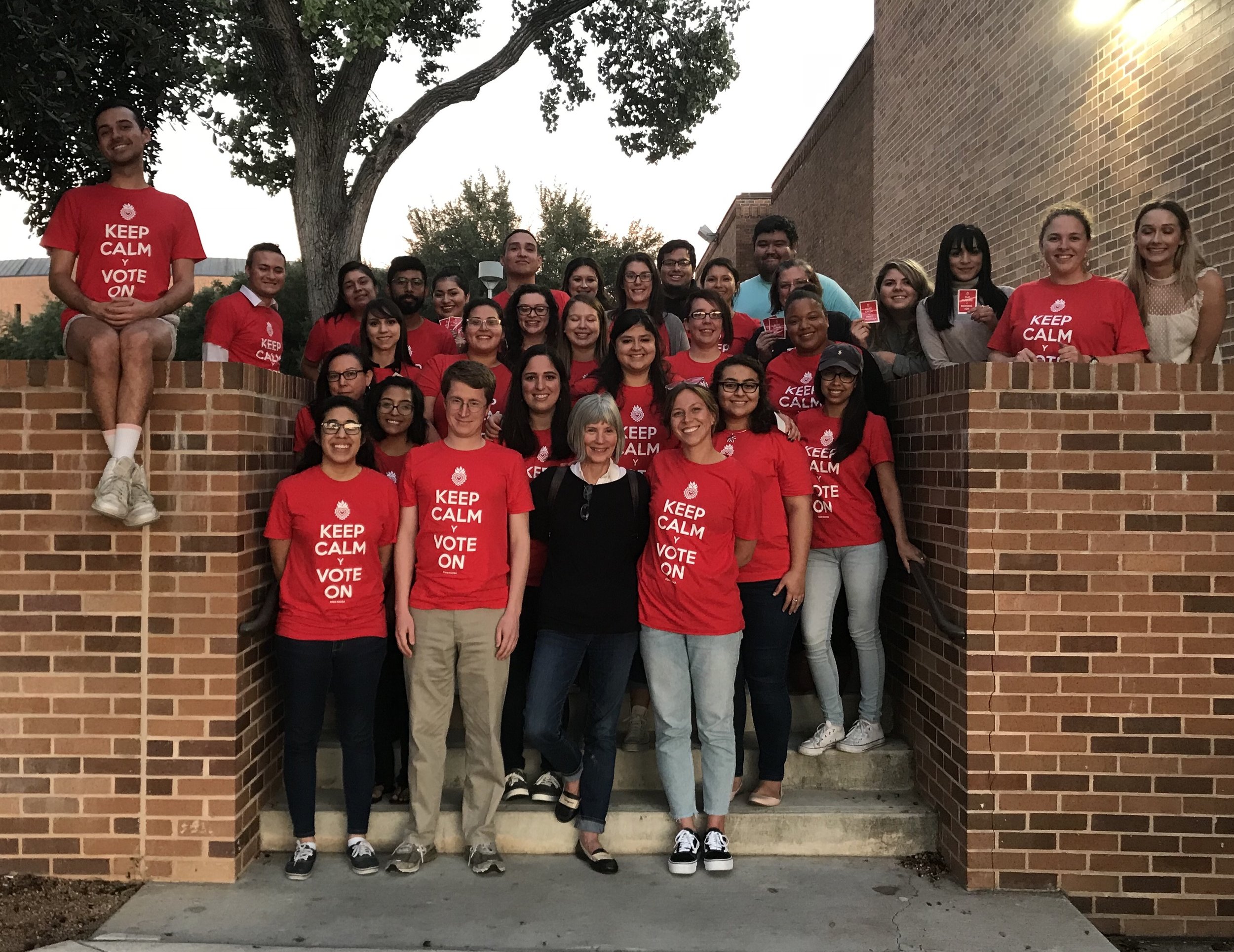   This photo taken this evening is of the law students that comprise The Scholar: St. Mary’s Law Review on Race and Social Justice. They have have been actively promoting registration and voting since August. At the same time they are helping to jump