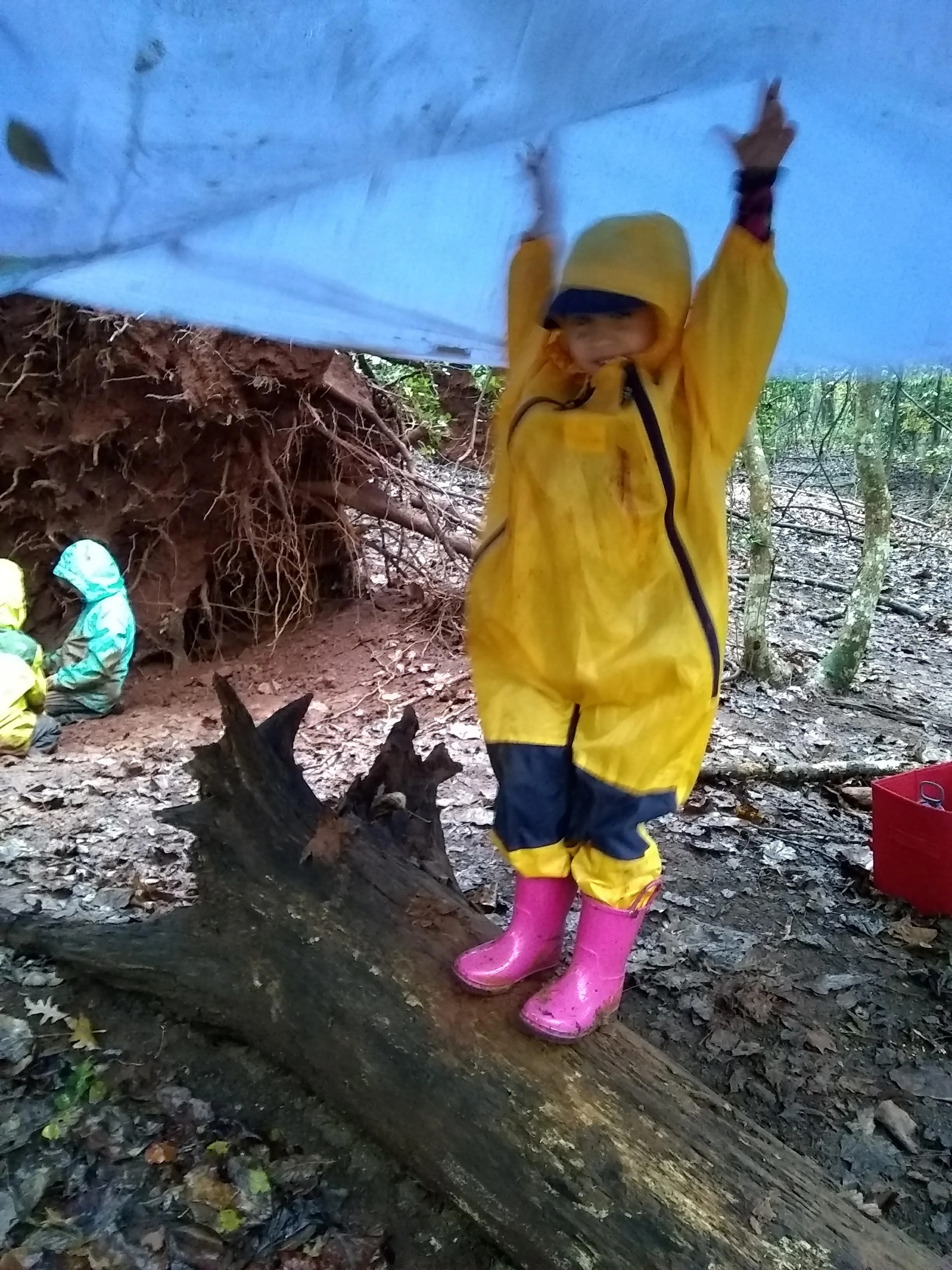 Eden’s tarp experiment, pressing from below to create a waterfall above.